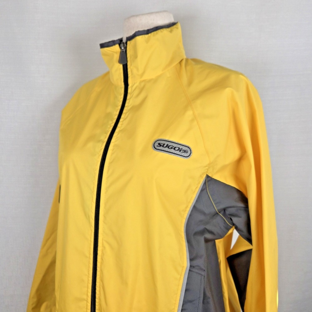 Sugoi Bright Yellow‎ Windbreaker Women's Large Lightweight Rain Jacket Cycling